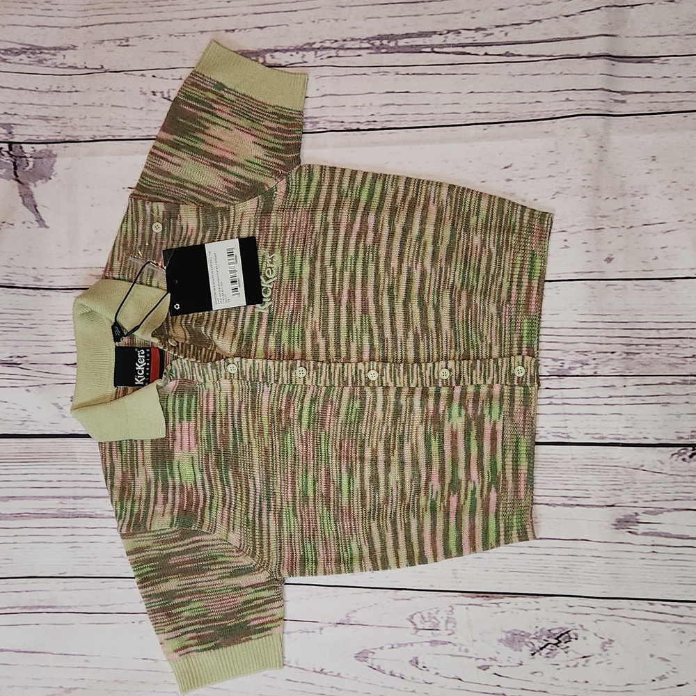 NWT Asos Kickers botton front knit polo top